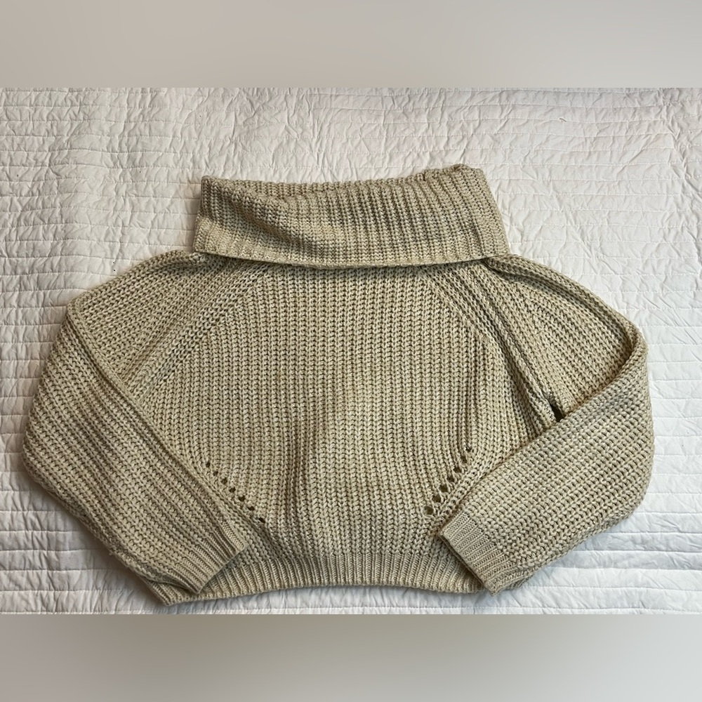 Moon and Madison cream off shoulder sweater